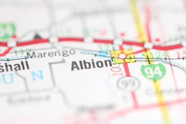 アルビオン ミシガン州 地理地図上のアメリカ — ストック写真