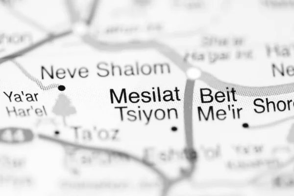 Mesilat Tsiyon Auf Einer Geografischen Landkarte Von Israel — Stockfoto