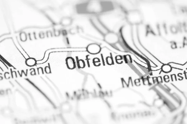Obfelden Mapa Geográfico Suíça — Fotografia de Stock