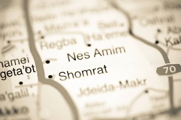 Nes Amim Una Mappa Geografica Israele — Foto Stock