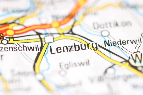 Lenzburg on a geographical map of Switzerland