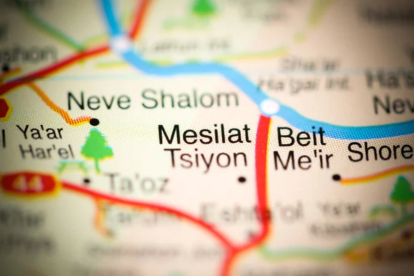 Mesilat Tsiyon on a geographical map of Israel