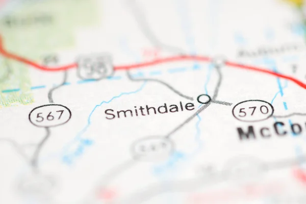 史密斯代尔 密西西比地图上的美国 — 图库照片
