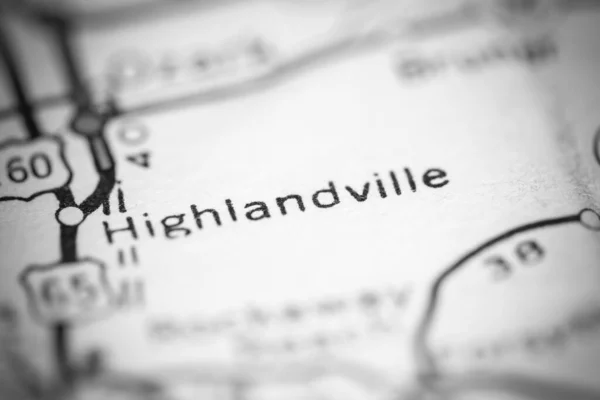 Highlandville Ben Missouriban Usa Egy Földrajzi Térképen — Stock Fotó