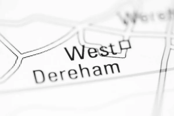 West Dereham Географічній Карті Великої Британії — стокове фото