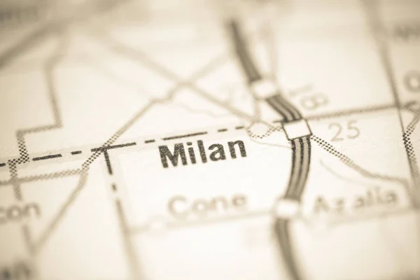 Milan Michigan Abd Coğrafya Haritasında — Stok fotoğraf
