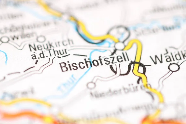 Bischofszell Mapa Geográfico Suiza — Foto de Stock