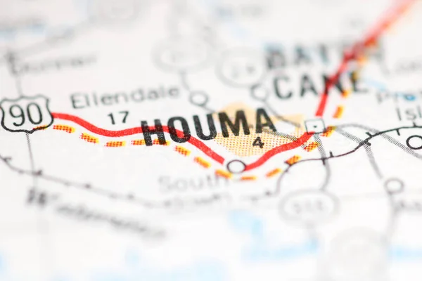 Houma Louisiana Abd Coğrafya Haritasında — Stok fotoğraf