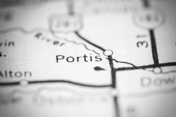 Portis Det Kansas Usa Geografisk Karta — Stockfoto