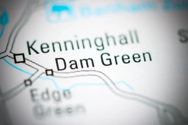 Dam Green Auf Einer Geografischen Landkarte Von Großbritannien — Stockfoto