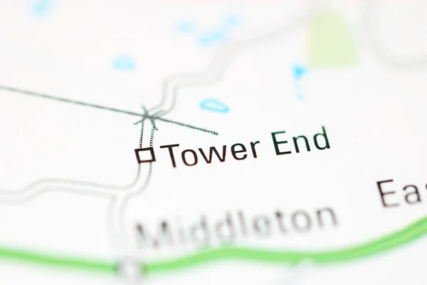 タワー英国の地理的地図上で終了 — ストック写真