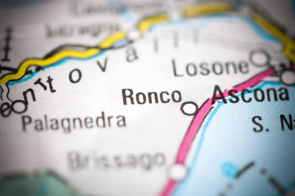 Ronco Γεωγραφικό Χάρτη Της Ελβετίας — Φωτογραφία Αρχείου