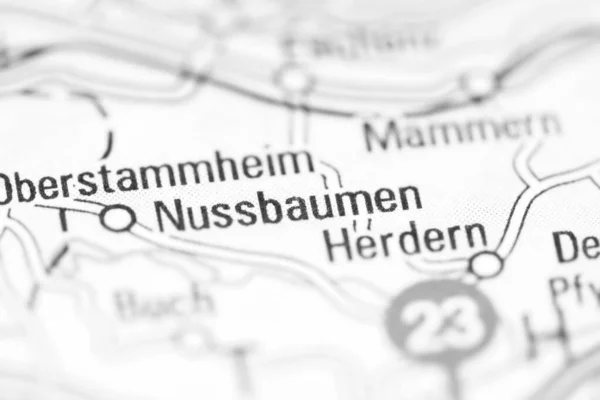 Nussbaumen Mapa Geográfico Suiza — Foto de Stock