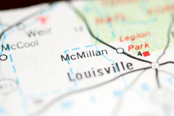 麦克米伦密西西比地图上的美国 — 图库照片