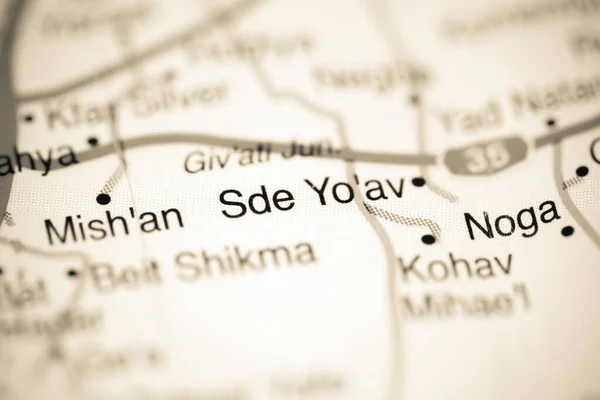 Sde Yo\'av on a geographical map of Israel