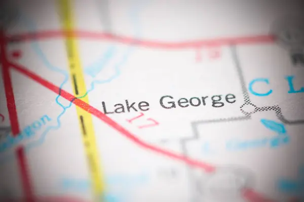 George Gölü Michigan Abd Coğrafya Haritasında — Stok fotoğraf