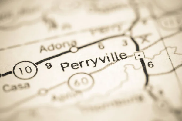 Perryville Arkansas Abd Coğrafya Haritasında — Stok fotoğraf