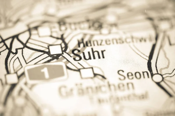 Suhr Mapa Geográfico Suíça — Fotografia de Stock