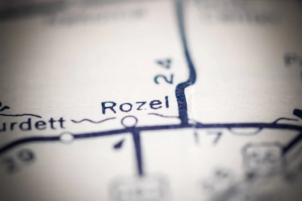 Rozel Kansas États Unis Sur Une Carte Géographique — Photo
