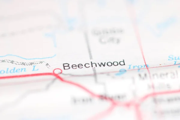 Beechwood Michigan Abd Coğrafya Haritasında — Stok fotoğraf