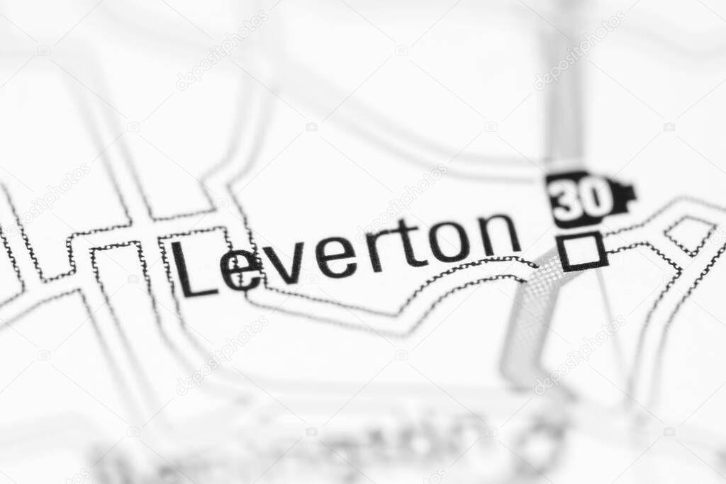 Leverton on a geographical map of UK