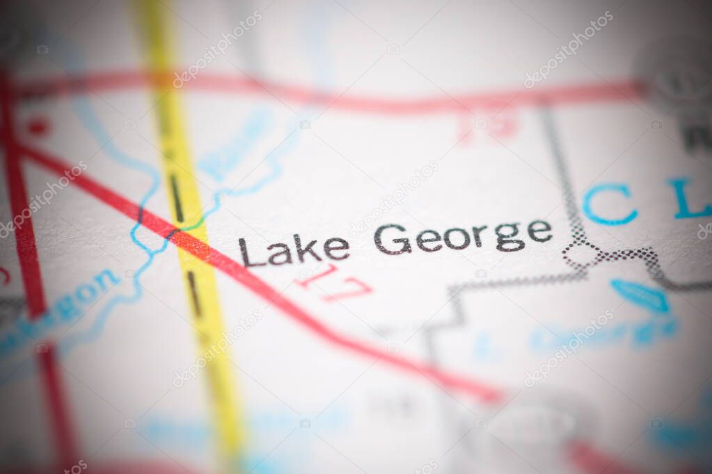 Lake George. Michigan. USA on a geography map.