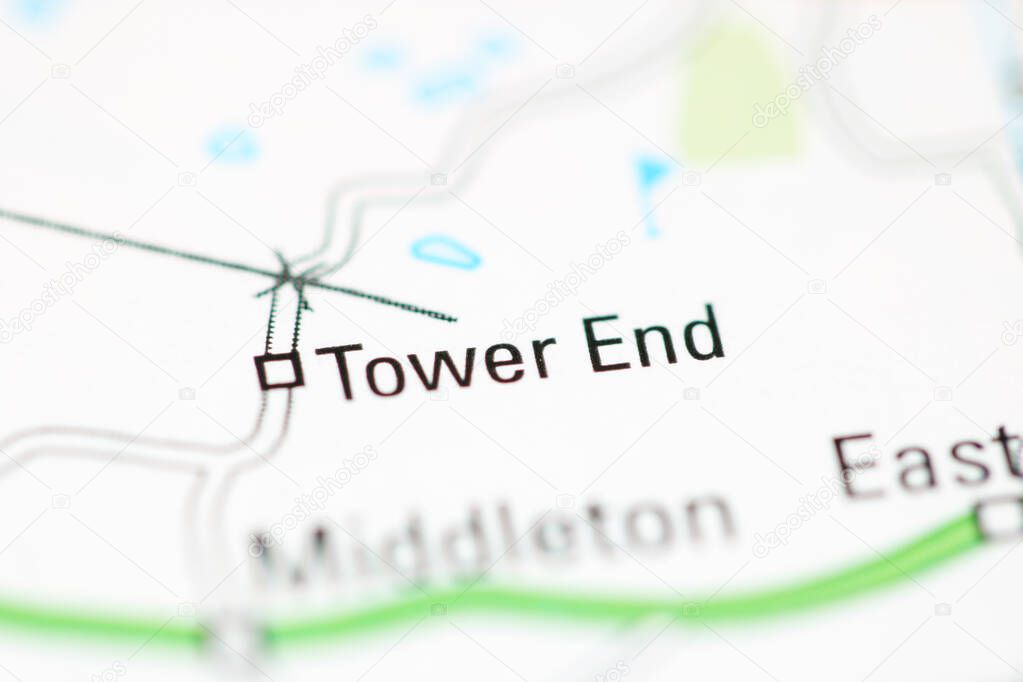 Tower End on a geographical map of UK