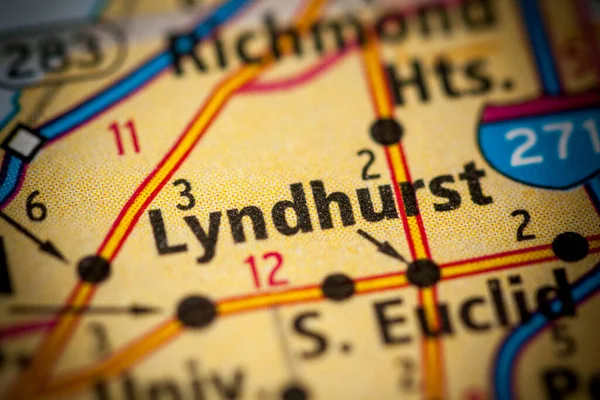 Lyndhurst Ohio Mapa Usa — Foto de Stock