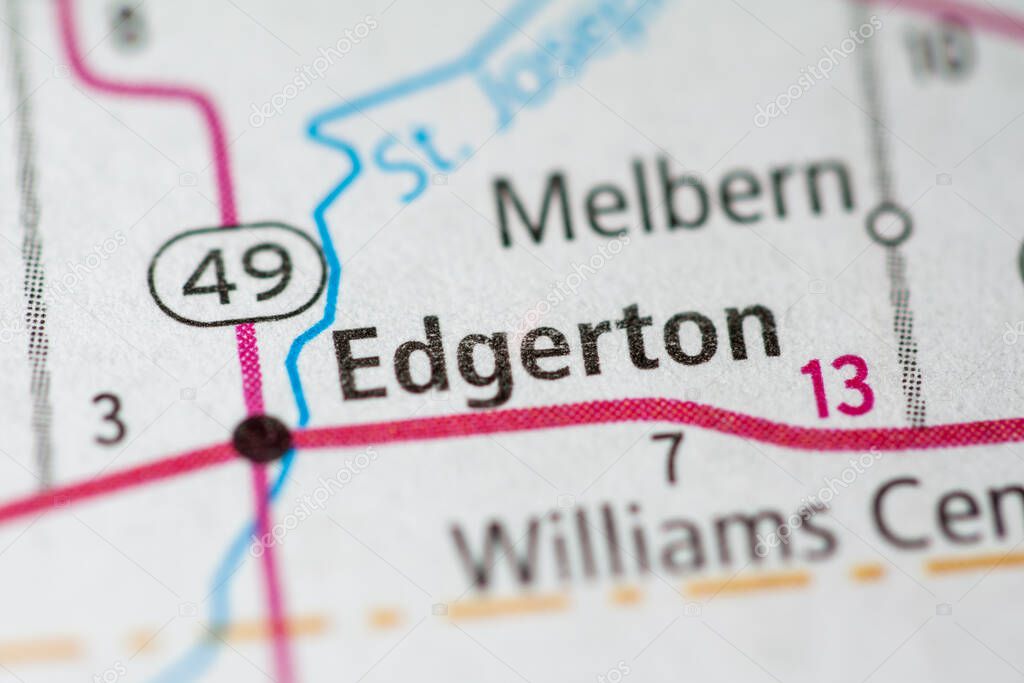 Edgerton. Ohio. USA map