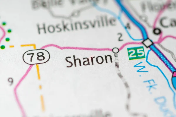 Знімок Мапи Шарона Великим Планом Огайо Сша — стокове фото