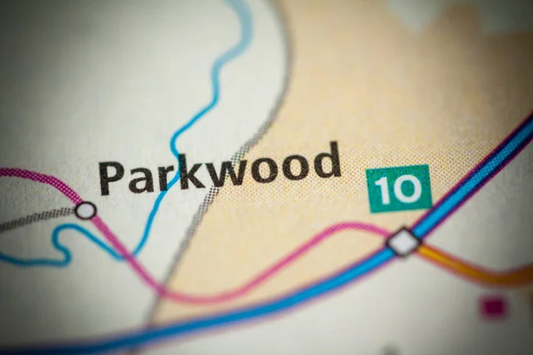 Parkwood Haritasının Yakın Plan Görüntüsü Alabama Abd — Stok fotoğraf