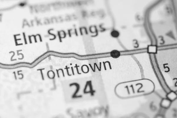 Tontitown Arkansas Mapa Usa — Foto de Stock
