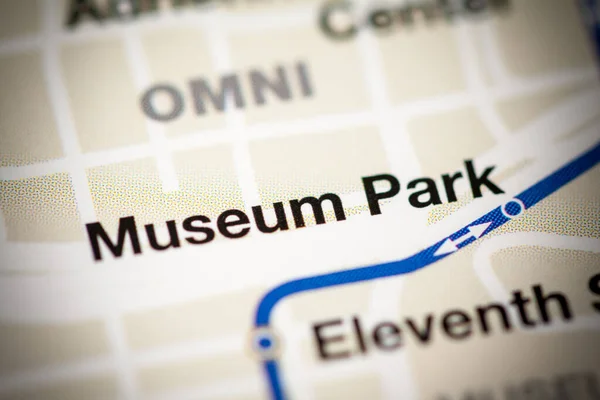 博物馆公园站 迈阿密地铁地图 — 图库照片