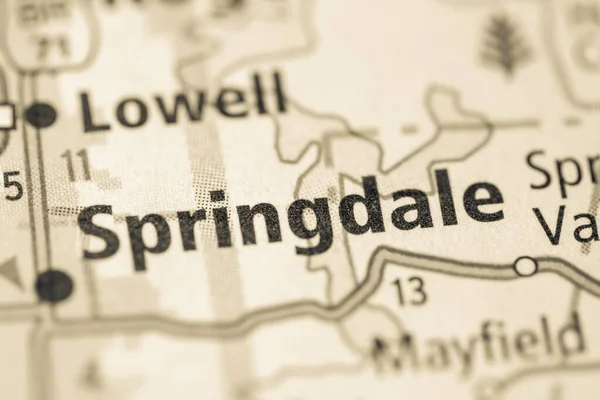 Springdale Arkansas Mapa Usa — Stock fotografie