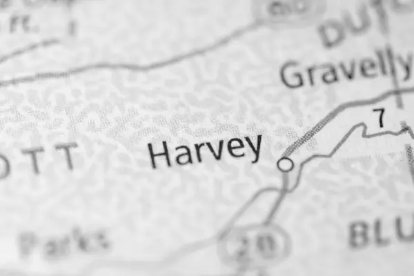 Harvey Arkansas Kaart Verenigde Staten — Stockfoto