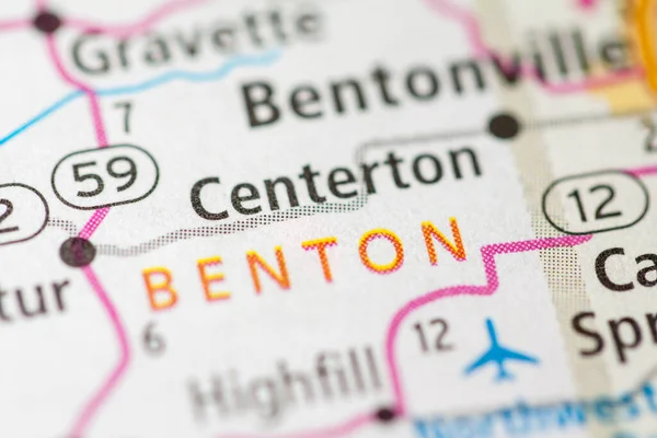 Centerton Arkansas Eua Mapa — Fotografia de Stock