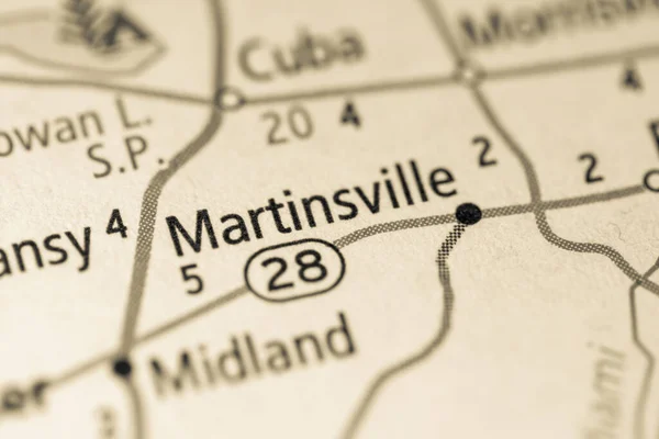 Martinsville地图的特写 俄亥俄美国 — 图库照片
