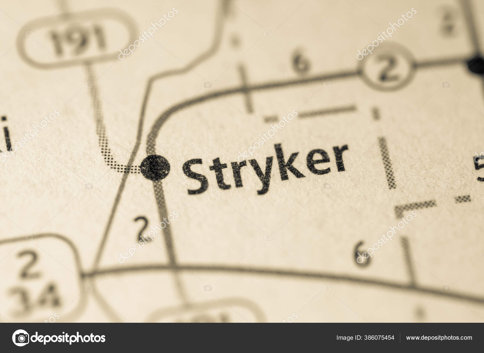 Stryker Ohio Mapa Usa fotografía de stock © aliceinwonderland2020