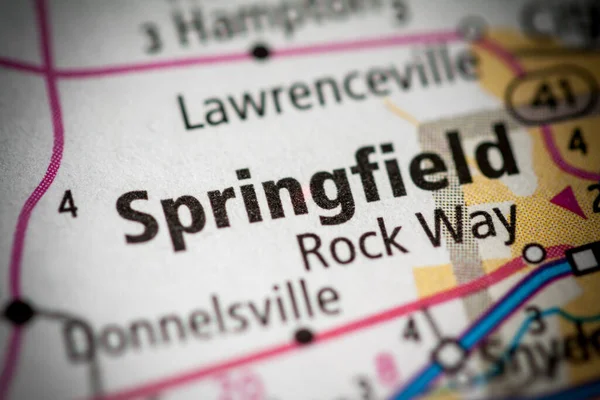 Springfield Ohio Mapa Usa — Stock fotografie