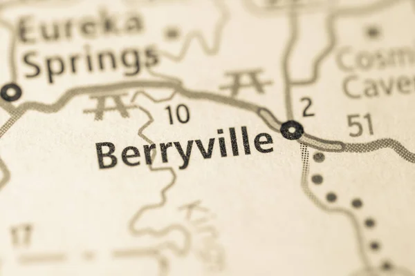 Berryville Arkansas Abd Haritası — Stok fotoğraf