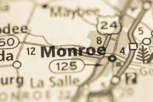 Monroe Michigan Abd Haritası — Stok fotoğraf