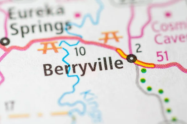 Berryville Arkansas Abd Haritası — Stok fotoğraf