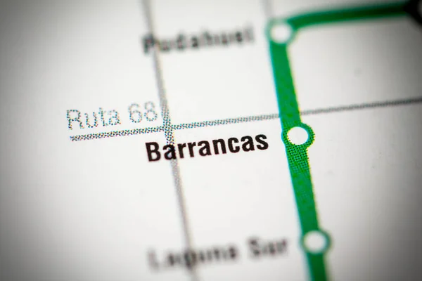Σταθμός Μπαράνκας Χάρτης Santiago Metro — Φωτογραφία Αρχείου