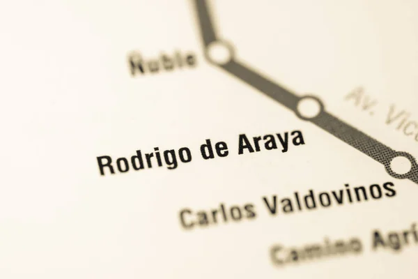 Estação Rodrigo Araya Mapa Metrô Santiago — Fotografia de Stock