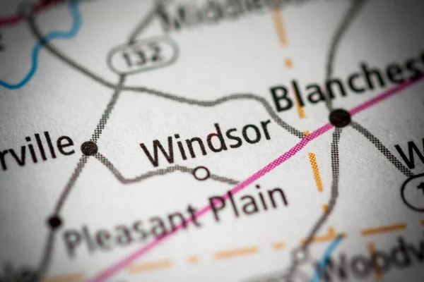 Крупным Планом Карта Виндзора Огайо Сша — стоковое фото