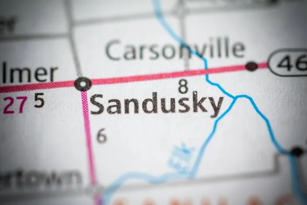 Sandusky Michigan Abd Haritası — Stok fotoğraf