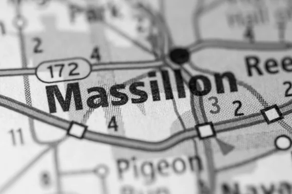 Massillon Ohio Carte Des Usa — Photo
