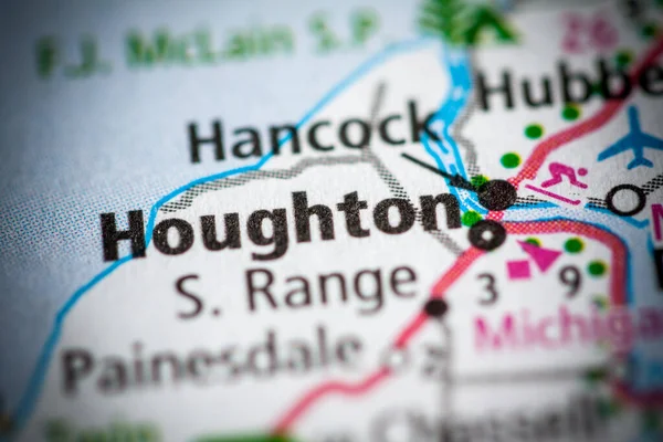 Houghton Michigan Eua Mapa — Fotografia de Stock