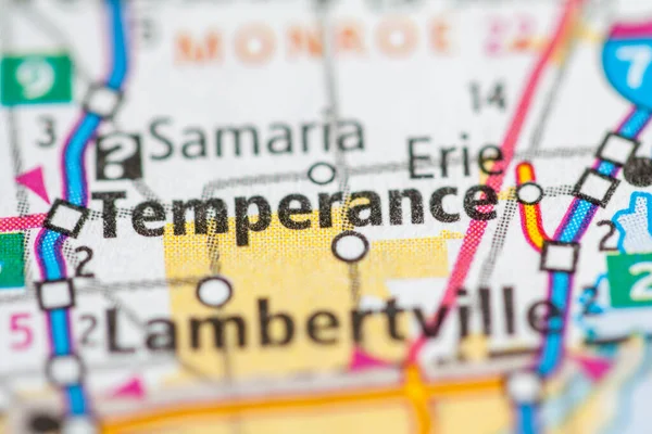 Temperance. Michigan. USA map