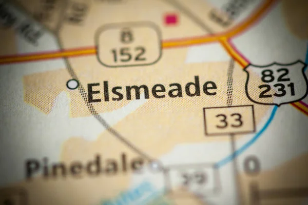 Elsmeade Alabama Mappa Degli Stati Uniti — Foto Stock